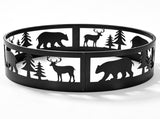 40in Fire Ring, Bear Pattern, Round, Iron 77366854