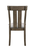 2pc Brown Oak & Gray Fabric Dining Chair Rustic Farmhouse Style Standard Dining Height Upholstered B011P147700