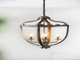 4 - Light Metal Chandelier, Hanging Light Fixture with Adjustable Chain for Kitchen Dining Room W2078138923