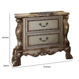 Gold Patina and Bone 2-Drawer Nightstand B062P215403