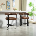 ZUN House Hold Bar Set of 1, Modern Bar Stool with Back, Black Metal Frames, Upholstered Bar W1588P207629