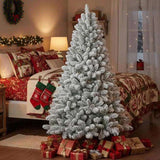 4FT Flocked Christmas Tree with 21 Natural Pinecones, 366 Branch Tips Artificial Plant Tree Full 75093809