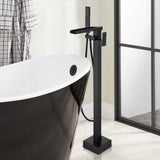 Single Handle Freestanding Bathtub Wall Mounted Faucet with Hand Shower Bathtub Faucet , Matte Black W105956040