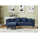 L Shaped Sectional Sofa , Convertible Storage Ottoman,Chenille ,Square W2108P191312