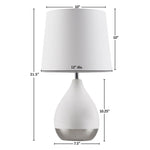 ZUN 2-Tone Ceramic Table Lamp Set of 2 White/Silver See below B035P264515