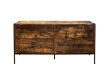 Industrial Style 6 Drawer Double Dresser,Rustic Brown Wood Storage Dresser Clothes Organizer with 95234840