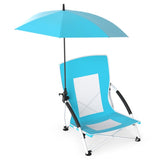 2 Pack Blue Umbrella Chair for Adults with Adjustable ParasolPortable Backpack Beach Chair 77774578