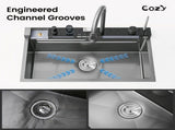Pull-out Faucet Single Bowl Sink Kitchen Vegetable Sink 304 30"x18" Whale Waterfall Sink Stainless 08926983