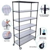 ZUN 6 Tier 6000lbs Capacity NSF Metal Shelf Wire Shelving Unit, Heavy Duty Adjustable Storage Rack with W465142127