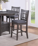 ZUN Set of 2pc High Chairs Dining Room Furniture Gray Solid wood Counter Height Chairs Upholstered B011P182981