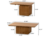 Vintage Fashion Style Square Coffee Table Set with Wood Grain Finish,for Living Room, Office and W757P235684
