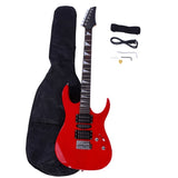 ZUN Novice Entry Level 170 Electric Guitar HSH Pickup Bag Strap Paddle Rocker Cable Wrench Tool Red 11661106