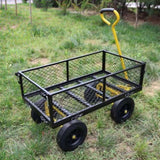 (Black Yellow solid wheels wagon cart)Solid wheels Tools cart Wagon Cart Garden cart trucks make it W227132834