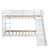 Elevated Cross Guard Rail with Slide Twin Pine Wooden Bed White 41427487