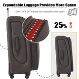Softside Luggage Expandable 3 Piece Set Suitcase with Duffel Bag Upright Spinner Softshell N732P201004E