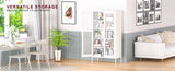 73 inches high metal storage cabinet with 2 wire mesh doors, suitable for homes, offices and dining T3421P312391