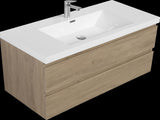 42" Floating Bathroom Vanity with Sink, Modern Wall-Mounted Bathroom Storage Vanity Cabinet with W1573P152700
