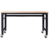 Workbench - 60" Wide Rolling Workbenches for Garage - Adjustable Height, Workshop Tool Bench, Metal W46560405