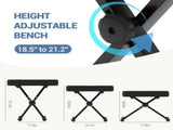 Portable Adjustable Piano Bench, Folding Keyboard Stool with Thick Padded Seat, Non-Slip Feet, Black 55147673
