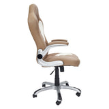 ZUN High Back Executive Sport Race Office Chair with Flip-Up Arms, Camel 53880693