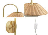 Rattan Weave Wall Sconce B035122353