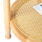 19.7in Rattan Coffee with Glass Top, Small Round End, Boho Style Side Sofa End 07678720
