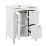 ZUN 24" Bathroom Vanity with Sink, Bathroom Vanity Cabinet with Two Drawers and Door, Adjustable Shelf, 24407153