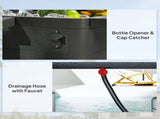 104 Quart Outdoor Cooler Cart, Large Capacity Rolling Ice Chest with Bottle Opener, Storage Shelves 01732367