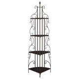 Cappuccino 4-shelf Corner Bookcase B062P145489