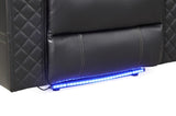 LED & Power Reclining Loveseat Made With Faux Leather in Black 659436023932