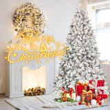 Artificial 5ft Flocked Christmas Tree with 600 PVC Branch Tips, Pine cone*27pcs, 300L warm white 07845419