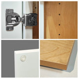 White Solid Wood Double Door Wall Cabinet 2 Doors and 3 Shelves for Kitchen Bathroom T2950P366458