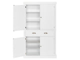 Single Drawer Double Door Storage Cabinet White 56206735