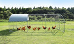 ZUN Large metal chicken coop upgrade three support steel wire impregnated plastic net cage, Oxford cloth 44427995