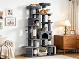 79 Inch Cat Tree Tower Dark Gray Dual Baseboard 68266182