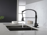 Spring kitchen with pull-out sprayer, stainless steel single handle single hole kitchen sink W2287P183742