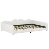 Full size Upholstered Daybed, Sherpa Fabric Sofabed with Cloud-Shaped Backrest, No Box-spring N733P234605K