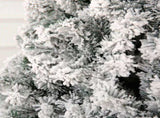 7 FT Pre-lit Snow Flocked Christmas Tree, Artificial Hinged Xmas Pine Tree with 1000 Branch Tips, 95387815