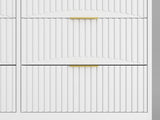 White 9 Drawer Dresser, 63" Large Deep Chest of, Wooden Dresser Storage Cabinet with 9 W409P307539