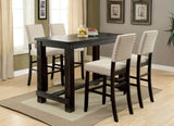 Rustic Charm Ivory Linen Like Fabric 2pcs Counter Height Bar Chairs Kitchen Furniture Nailhead Trim B011P189951