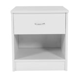 1-Drawer Bedside Table with Open Space 2pcs Particleboard with Textured Melamine Surface 99731564