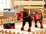 Kids Ride on Horse Toy Age 3-8 Press to Neigh, Equipped with Saddle & Stirrups 72697870