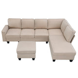 ZUN [New] 104.3*78.7" Modern L-shaped Sectional Sofa,7-seat Linen Fabric Couch Set with 51945284