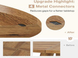 47" Round Farmhouse Dining Burlywood Wood Kitchen for 4, Cross Base Wooden Dinner B082P364496