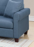 Blue Color Glossy Polyfiber Tufted Cushion Couch Sectional Sofa Chaise Living Room Furniture B01149070