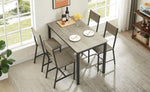 ZUN Dining Set for 5 Kitchen Table with 4 Upholstered Chairs, Grey, 47.2'' L x 27.6'' W x 29.7'' H. W1162107790