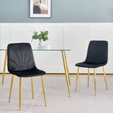Modern simple light luxury dining black home bedroom stool back dressing student desk W210122575