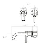 Single Lever Handle Wall Mounted Bathroom Faucet 83554621