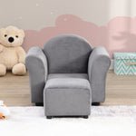 ZUN Kids Chair, Kids Upholstered Couch with ottoman W214103910