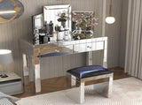 W 39.4 inch X D 15.7 inch X H 31.5 inch Mirror desktop dressing table, 2 drawer dressing table, W100535586